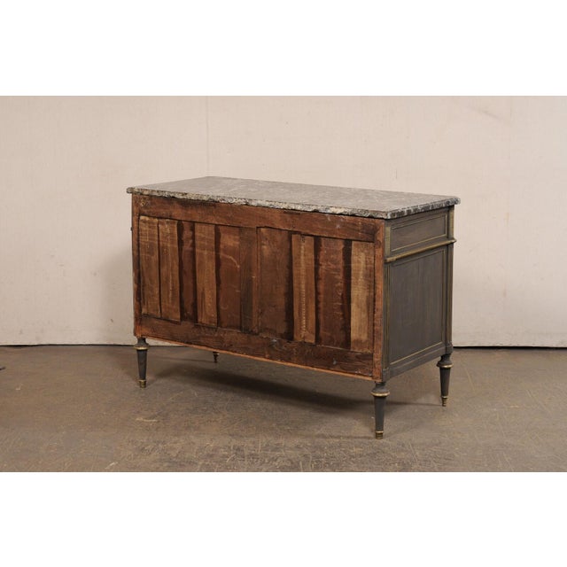 Stone Early 19th Century Neoclassical Period Commode W/ Brass Accents For Sale - Image 7 of 11