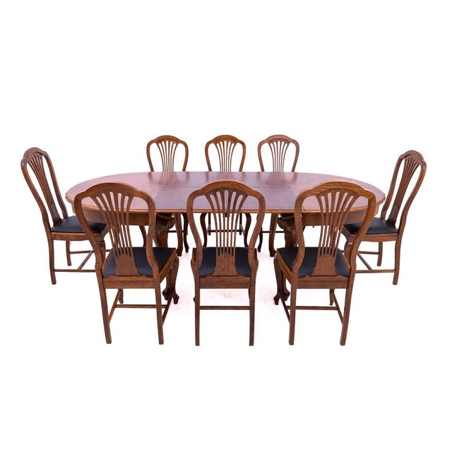 Large 19th Century Extendable Table with Chairs, France, 1890, Set of 9 For Sale - Image 11 of 18