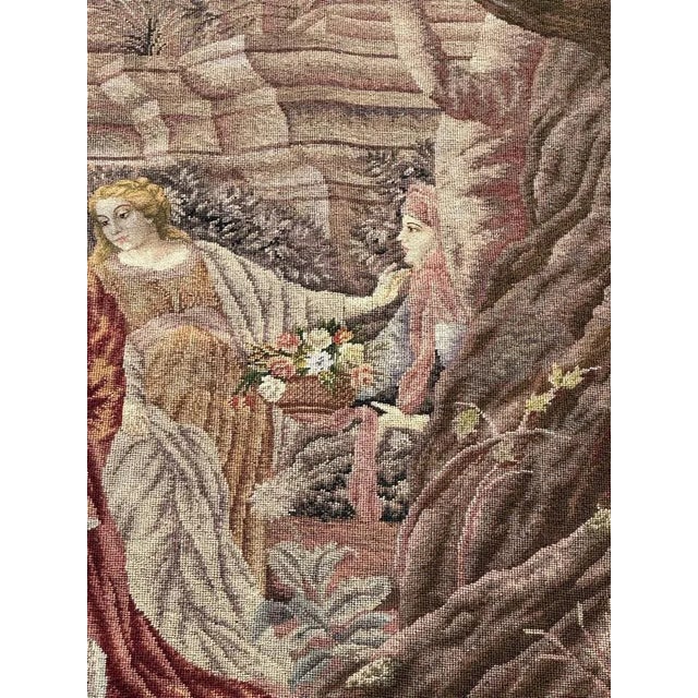 Vintage French Needlepoint Tapestry, 1950s For Sale - Image 9 of 18