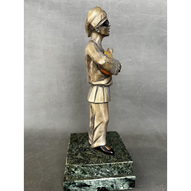 Sculpture of Pierrot in Silver Plate by Giuliano Ottaviani, Italy, 1970s For Sale - Image 3 of 9
