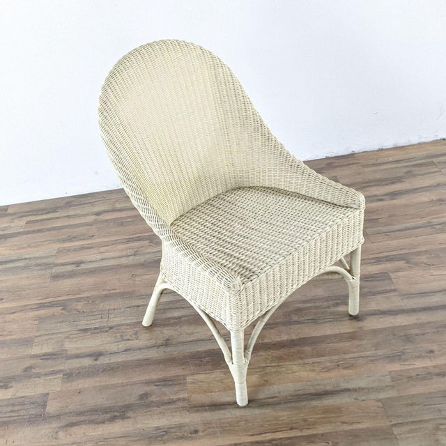 Pottery Barn White Wicker Dining Chairs Set of 6 Chairish