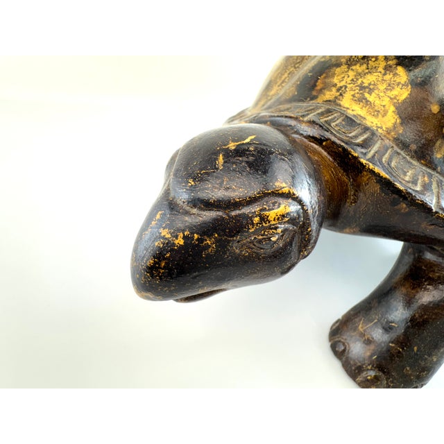 Mid-Century Modern Vintage Mid Century Gilt-Finish Tortoise Sculpture, Hollywood Regency Style Decorative Object For Sale - Image 3 of 15
