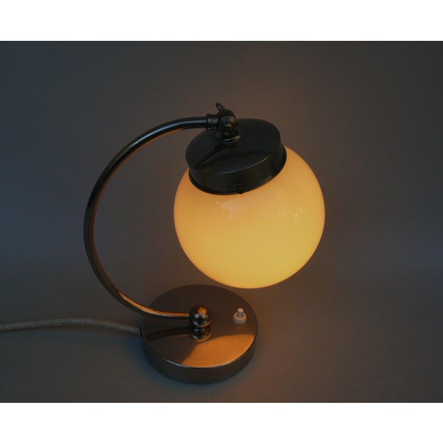 Vintage Bauhaus Bedside Lamp with Beige Cased Glass Shade, 1920s For Sale - Image 9 of 18