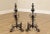 Arts & Crafts Vintage Pair Wrought Iron Andirons For Sale - Image 3 of 13
