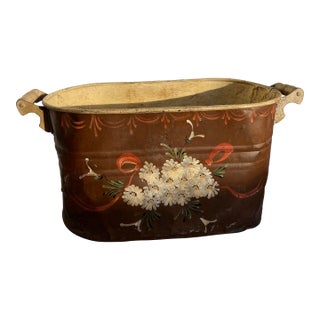 Hand Painted Tole Tub For Sale