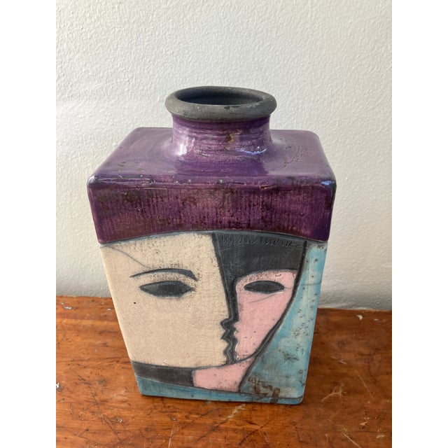 Purple Original Linda Mielke Modernist Raku Vase, Circa 1960s, Signed For Sale - Image 8 of 11