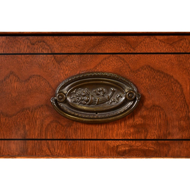 Brown Baker Furniture Style French Regency Louis XVI Burled Walnut Sideboard Buffet, Circa 1940s For Sale - Image 8 of 17