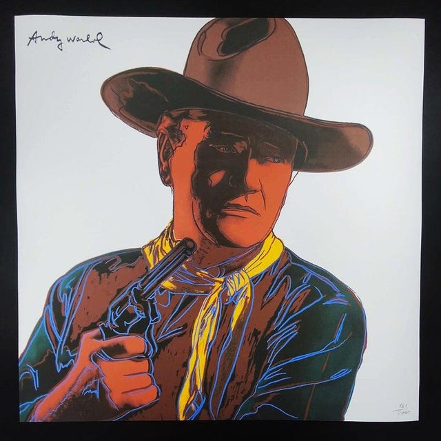 White 1980s After Andy Warhol, John Wayne Limited Edition Lithograph For Sale - Image 8 of 9