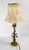 French 20th Century Italian Floral Tole Ware Style Metal Boudoir Table Lamp With Distressed Shade For Sale - Image 3 of 12