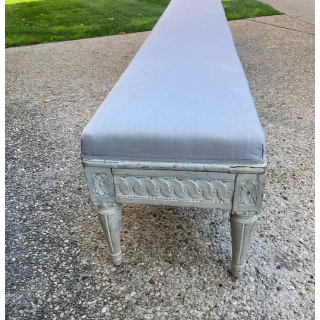 Late 18th Century Gustavian Carved and Painted Bench For Sale - Image 9 of 10