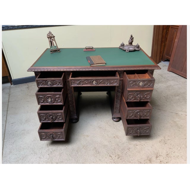 Antique Office Desk, 1880 For Sale - Image 6 of 11