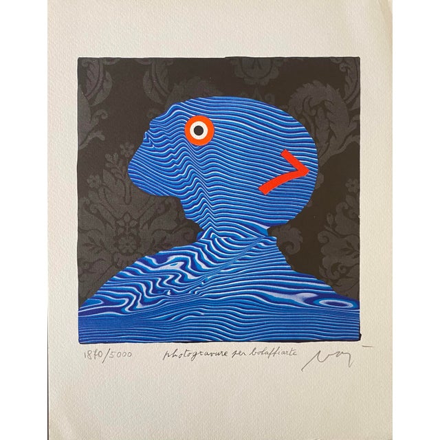 Abstract Enrico Baj 1970’s Signed Lithograph Print, Contemporary, Abstract, Modern For Sale - Image 3 of 8