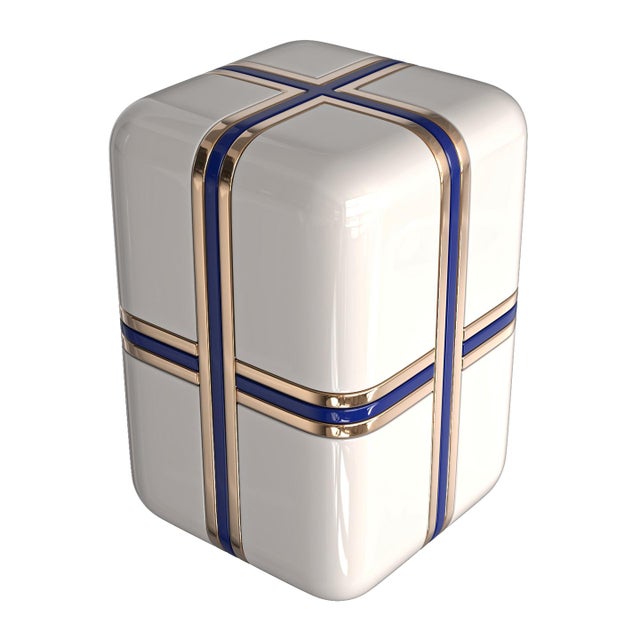 "Armonia" Side Table With Stainless Steel and Bronze Details For Sale In Los Angeles - Image 6 of 8