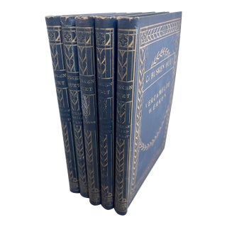 Vintage Dutch 1912 Collected Works - Set of 5 Blue Books For Sale