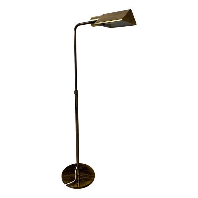 Vintage Brass Reading Floor Lamp For Sale