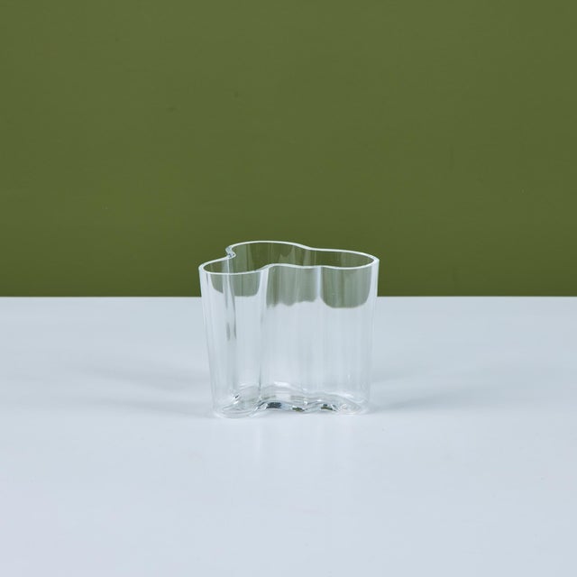 Alvar Aalto for Iittala Petite Glass Vase For Sale - Image 9 of 11