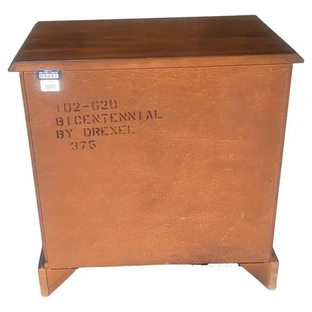 Late 20th Century Drexel Bicentennial Chippendale Mahogany Four Drawers Bedside Chest of Drawers - Vintage Late 20th Century - 23.5" X 17 X 23.5" For Sale - Image 5 of 5