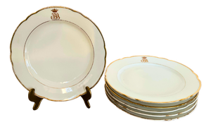 Antique Limoges Porcelain Dinner Plates, 1900, Set of 6