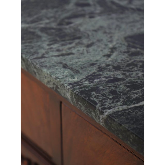 Brown Vintage Cabinet Made Regency Marble Top Credenza For Sale - Image 8 of 18