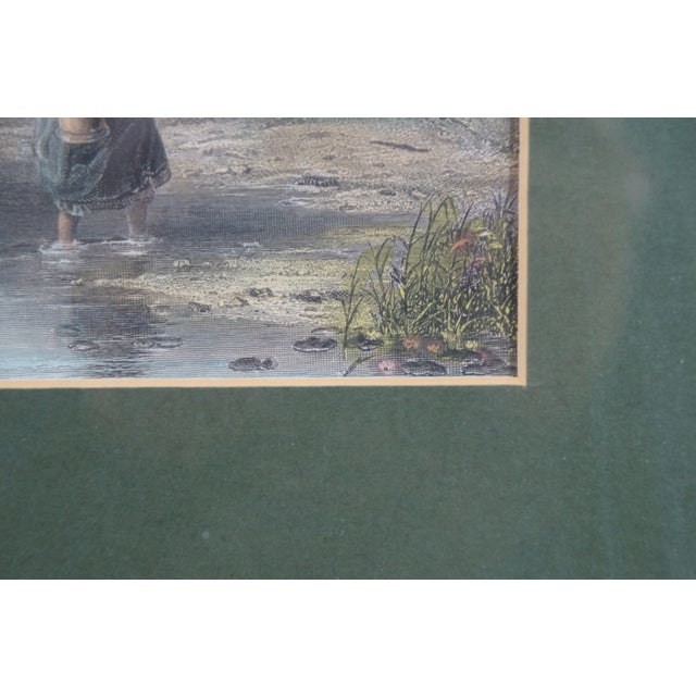 Green Antique Sir Augustus Wall Callcott Returning From Market Hand Colored Engraving For Sale - Image 8 of 10