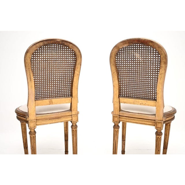 Antique French Gilt Wood Side Chairs, 1890, Set of 2 For Sale - Image 4 of 11