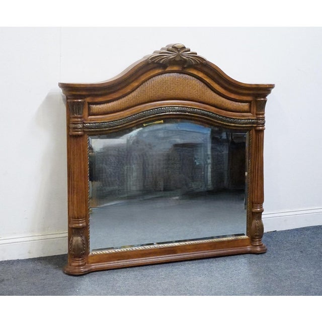 Contemporary Kevin Charles Cherry Contemporary Traditional Empire Style 49" Arched Mirror For Sale - Image 3 of 5