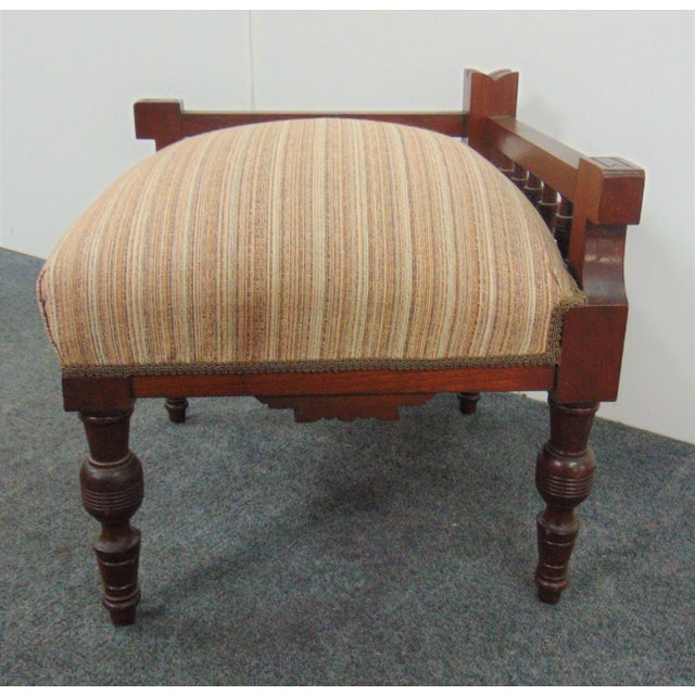 Victorian Eastlake Walnut Corner Stool For Sale - Image 4 of 6