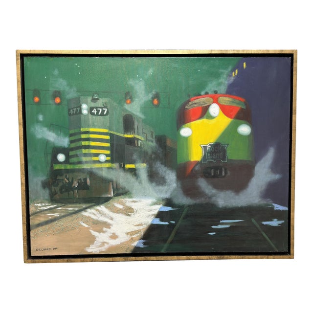Night Train Contemporary Oil Painting For Sale