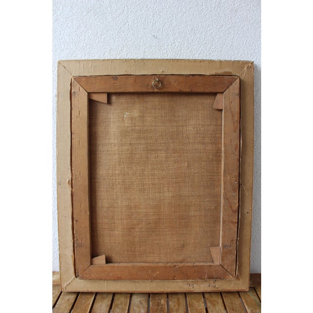 Mid-Century Modern Composition, Oil Painting, 1950s, Framed For Sale - Image 12 of 15