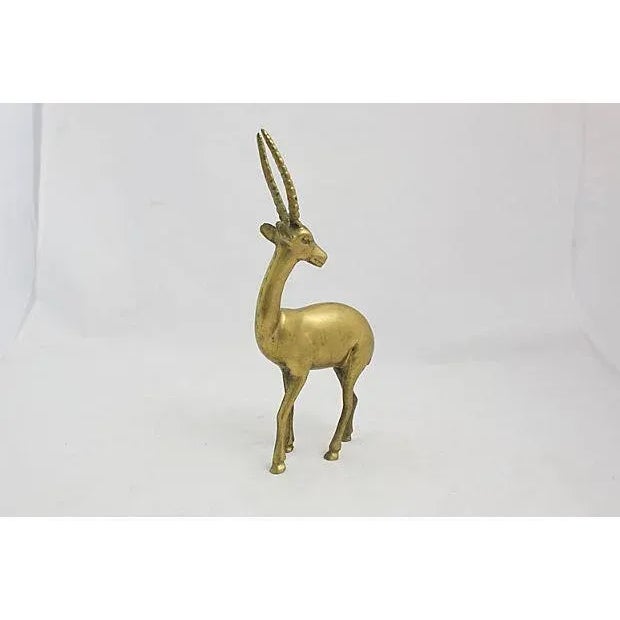 Mid 20th Century Mid-Century Brass Gazelle For Sale - Image 5 of 5