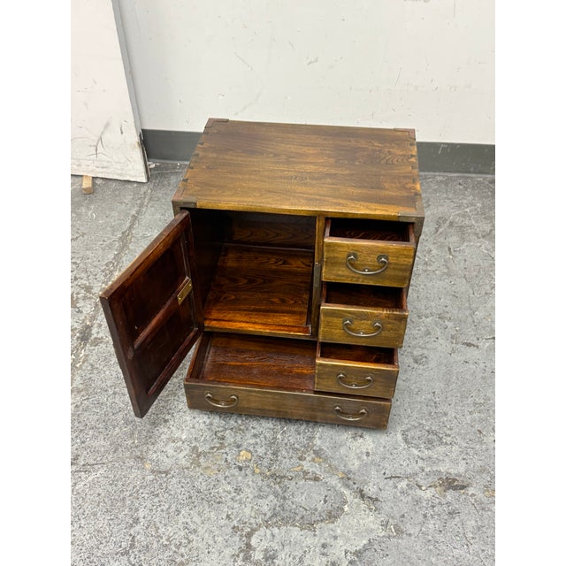 Gump’s Japanese Tansu-Inspired 'Ko-Tansu" Mini Cabinet For Sale In San Francisco - Image 6 of 12