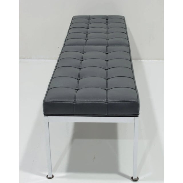 Mid 20th Century Florence Knoll Bench in Holly Hunt Leather For Sale In Dallas - Image 6 of 11
