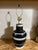 Mid Century Modern Studio Pottery Ceramic Lamp in Black and White Stripe Glaze. Such a fun and decor inspiring piece. The...