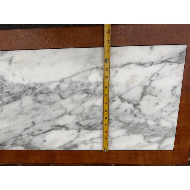 Vintage Hollywood Regency Campaign Style Marble Top Low Table Cabinet by Weiman For Sale - Image 16 of 18