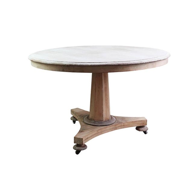 Large Antique Round Bleached Table, 1835 For Sale - Image 9 of 9