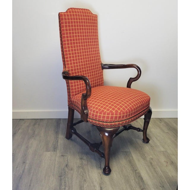 French Pair of Vintage Century Furniture French Louis XV Revival Walnut Armchairs With Nailhead Trim For Sale - Image 3 of 15