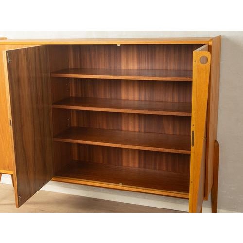 Medium Brown Highboard in Walnut Veneer, 1950s For Sale - Image 9 of 14