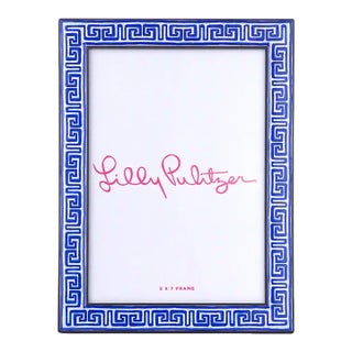 Blue Greek Key Lilly Pulitzer Picture Frame For Sale