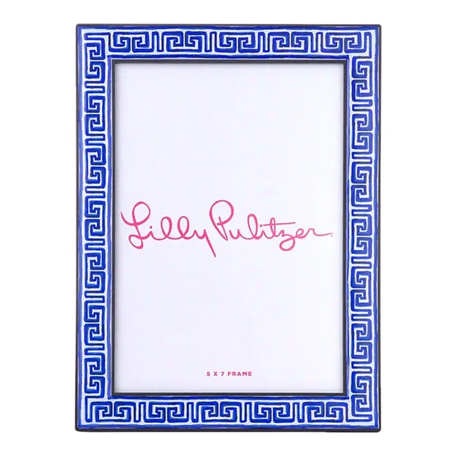 Blue Greek Key Lilly Pulitzer Picture Frame For Sale