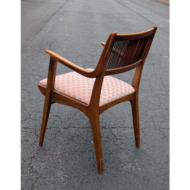 Brown Vintage Captains Dining Chair Pair - Attributed to John Van Koert for Drexel For Sale - Image 8 of 12