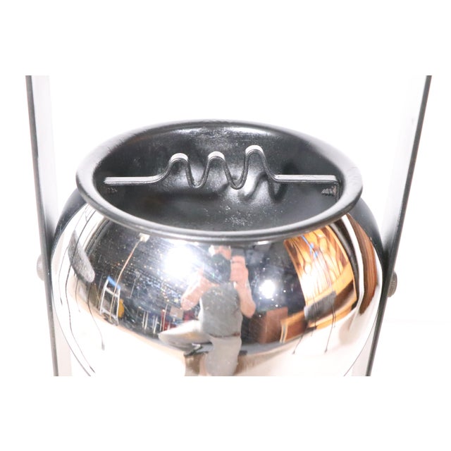 Groovy Modernist Black and Chrome Floor Ashtray C. 1970's For Sale - Image 9 of 10