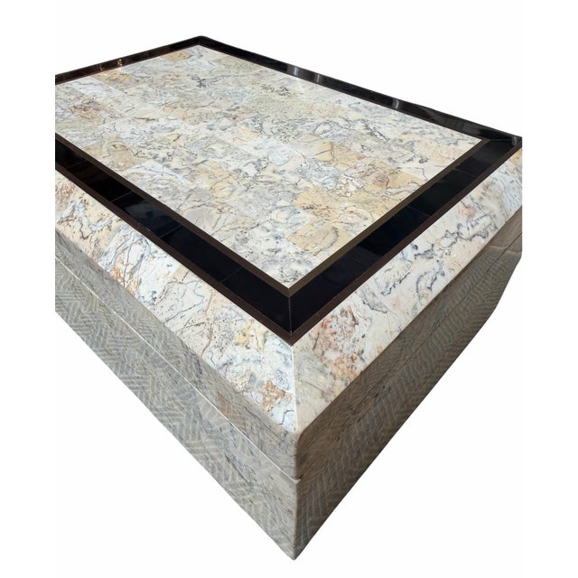 Maitland - Smith Modern Maitland Smith Travertine Marble Jewelry Box For Sale - Image 4 of 6