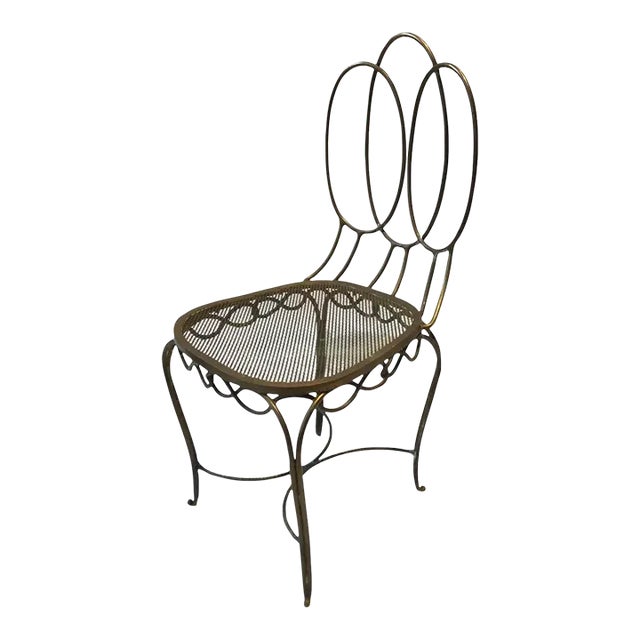 1940s French Bronze Side Chair For Sale