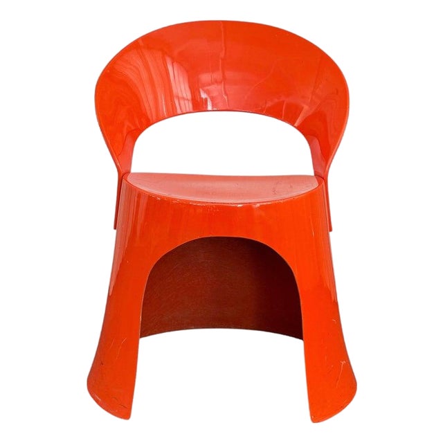 1960s Orange Fiberglass Chair by Nanna Ditzel for Domus Danica For Sale