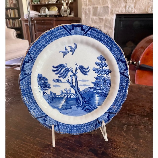 Mid 20th Century Booths England "Real Old Willow" Scalloped Dinner Plate For Sale - Image 11 of 14