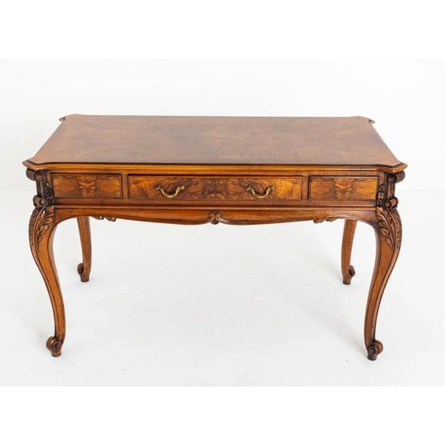 French Style Burr Walnut Centre Table, 1920s For Sale - Image 4 of 8
