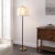 Contemporary Masey 63.75" Off-White Cotton Shade Floor Lamp in Red/Gold For Sale - Image 3 of 4
