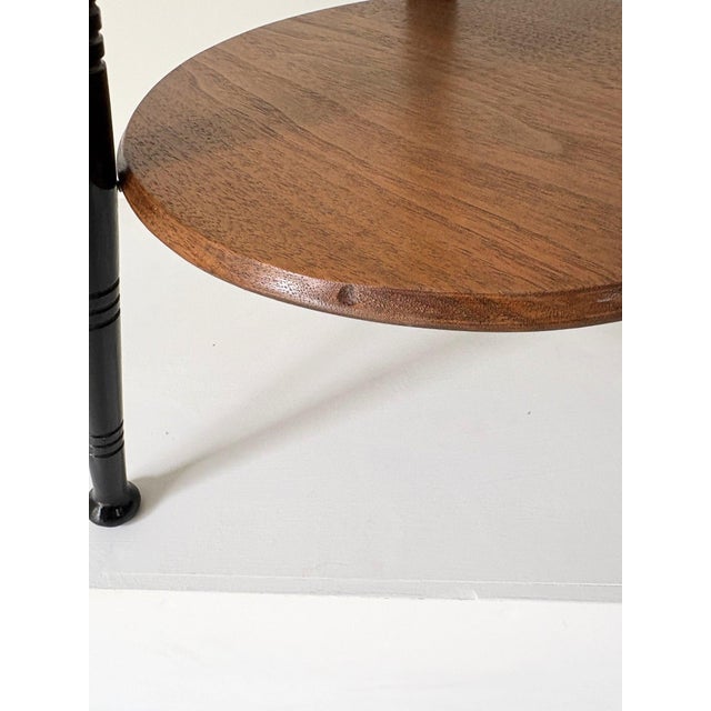 Wood Antique Ebonised and Turned Wooden Side Table, 1890s For Sale - Image 7 of 9
