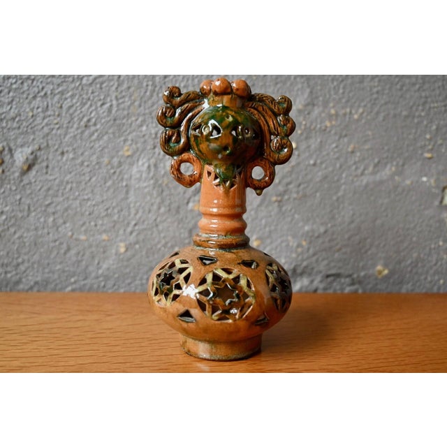 Anthropomorphic Art Brut Sculpture in Glazed Terracotta, 1960s For Sale - Image 6 of 9