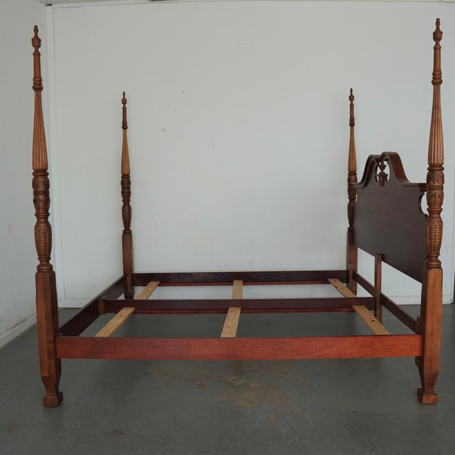 Drexel Vintage Drexel 18th Century Classics Queen Poster Bed For Sale - Image 4 of 11